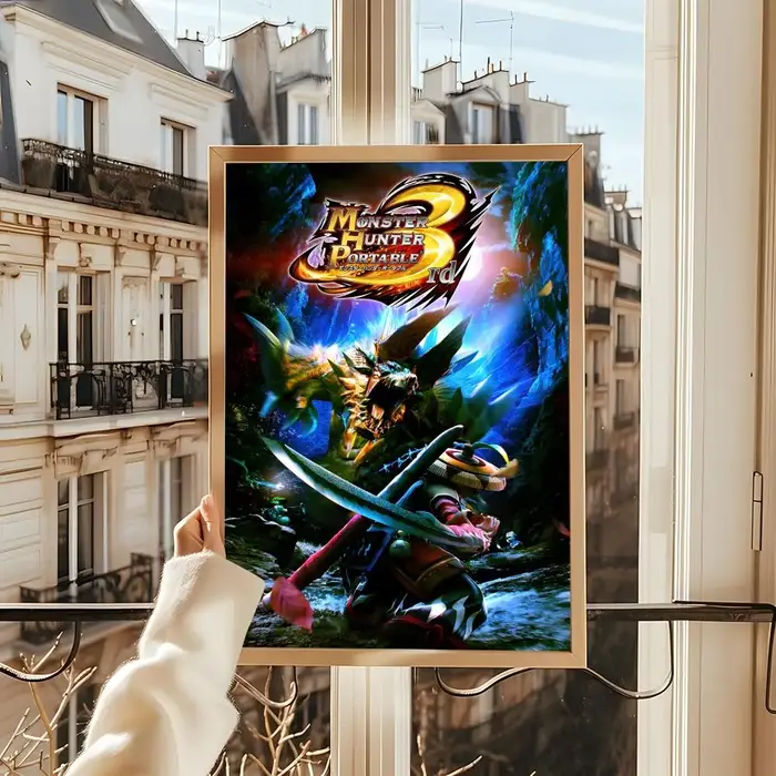 Affiche de jeu Monster H-Hunter, autocollants muraux auto-adhésifs HD, peinture murale, autocollants