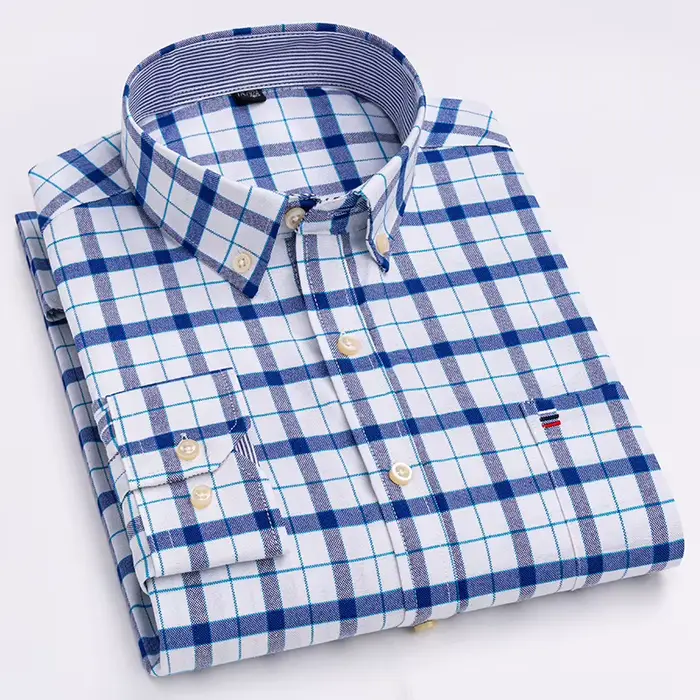 Chemise Oxford unie pour hommes, grande taille 7XL, 100 % coton, qualité surdimensionnée, manches lo
