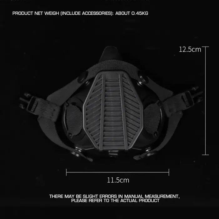 Respirateur tactique spécial avec communication pour chasse airsoft masque demi-face cosplay Halloween