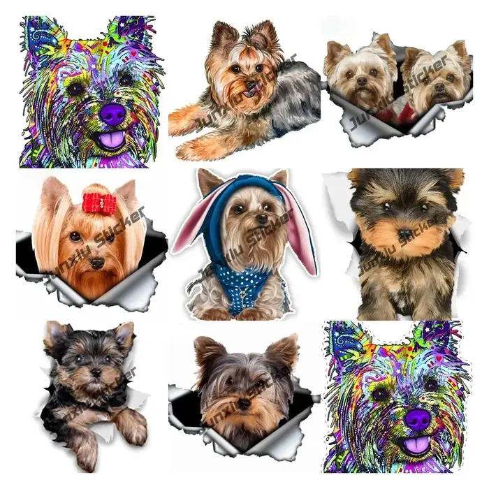 Autocollants 3D pour chien Yorkshire Terrier
