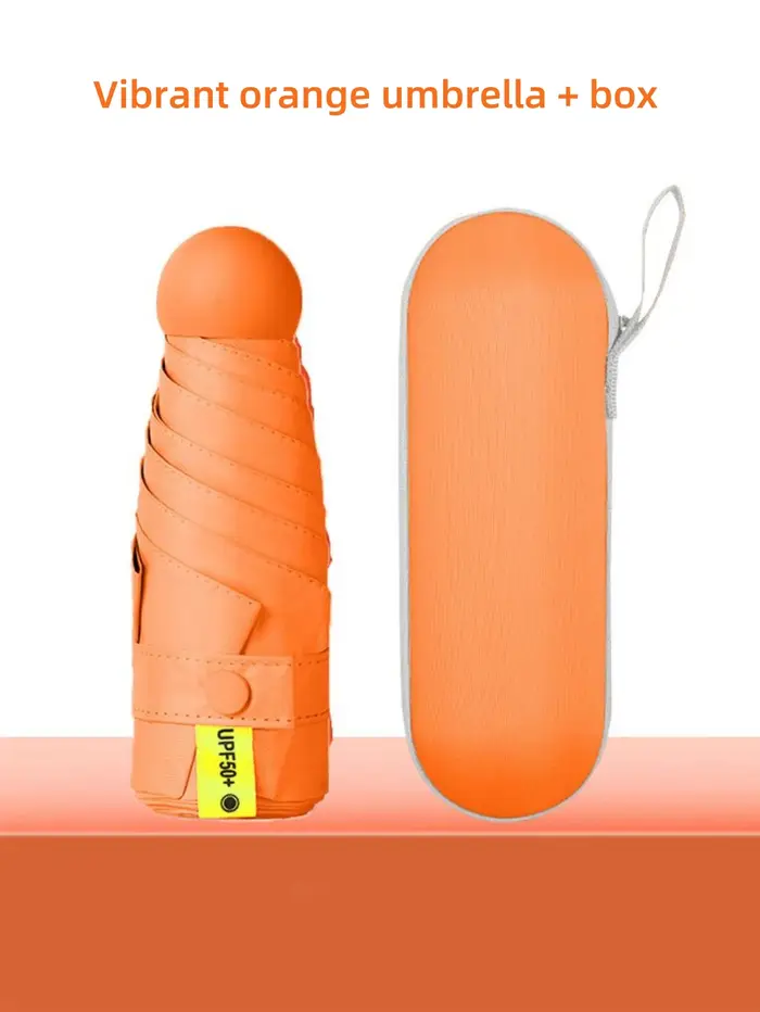 Mini parapluie Anti-Uv pour les jours ensoleillés et pluvieux, Portable avec revêtement Uv et 6 nerv