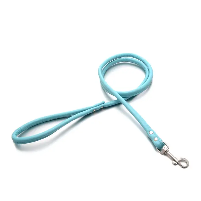 Laisse pour chien en cuir PU, plomb d'entraînement rond sans enchevêtrement avec crochet sécurisé, l