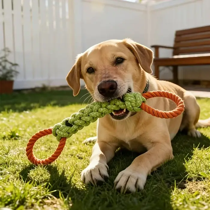 Grand jouet à nœuds pour chien, durable et résistant, pour les soins dentaires et les jeux en extéri
