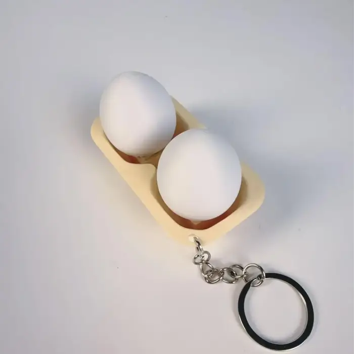 Porte-clés 3D en forme d'œuf à bouton-poussoir, anti-stress créatif, décoration de table, pendentif 