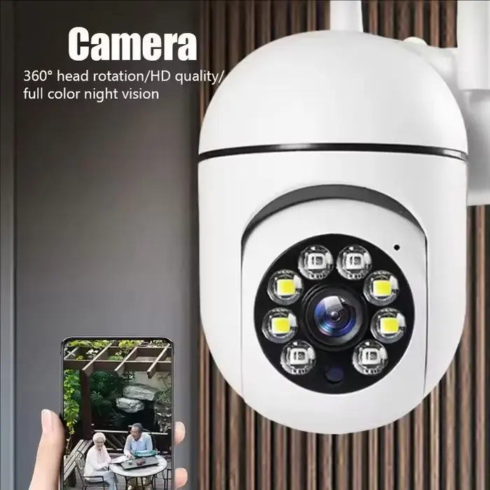 Caméra de sécurité extérieure A7 1080P WiFi PTZ avec zoom 4x et audio - Surveillance réseau sans fil