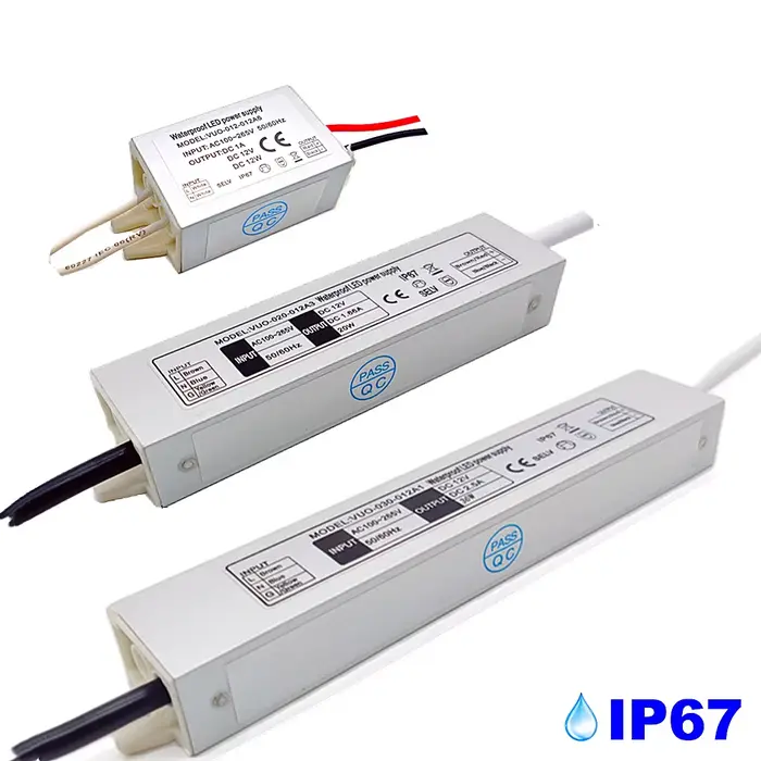 Pilote LED étanche IP67, alimentation électrique 12W 20W 36W, entrée 12V AC100-265V pour transformat