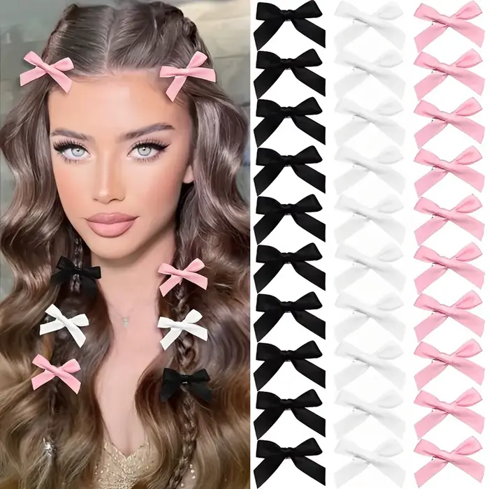 Mini pinces à cheveux Y2k pour filles, 5 à 24 pièces, épingle à cheveux en métal, Barrette, ruban fa