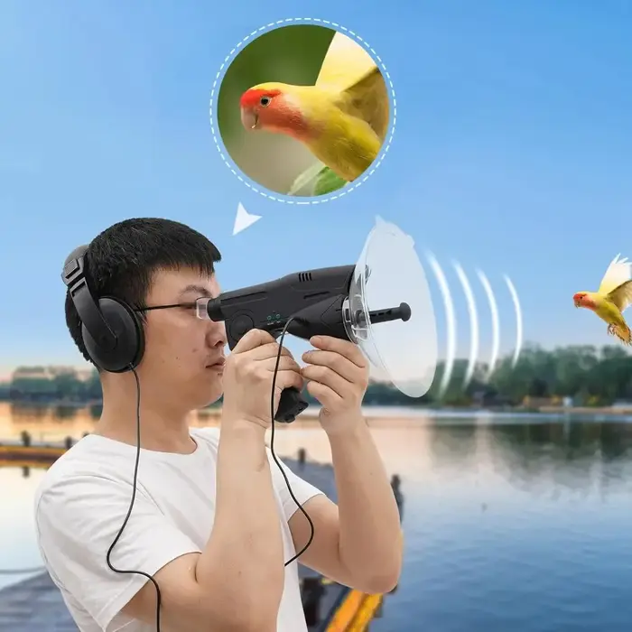 Microphone parabolique directionnel amplificateur son avec télescope 8X 21 observation oiseaux écoute