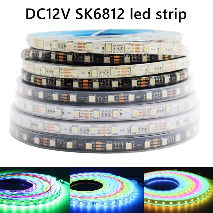 SK6812 DC12V RGBW RGBWW 5050SMD bande lumineuse Led un lecteur IC 3Led 4 en 1 lumière intelligente 6