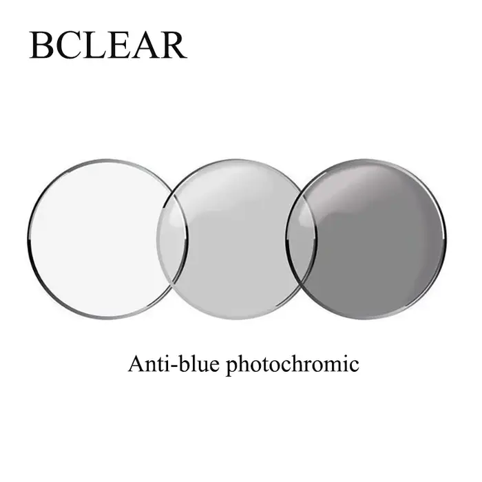 1.56 Asp index Prescription Anti-bleu ordinateur téléphone lentilles solaires photochromiques camélé