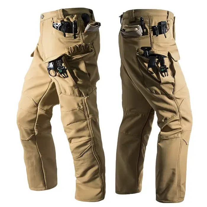 Pantalon cargo hiver chasse imperméable - Softshell chaud pour randonnée camping activités outdoor