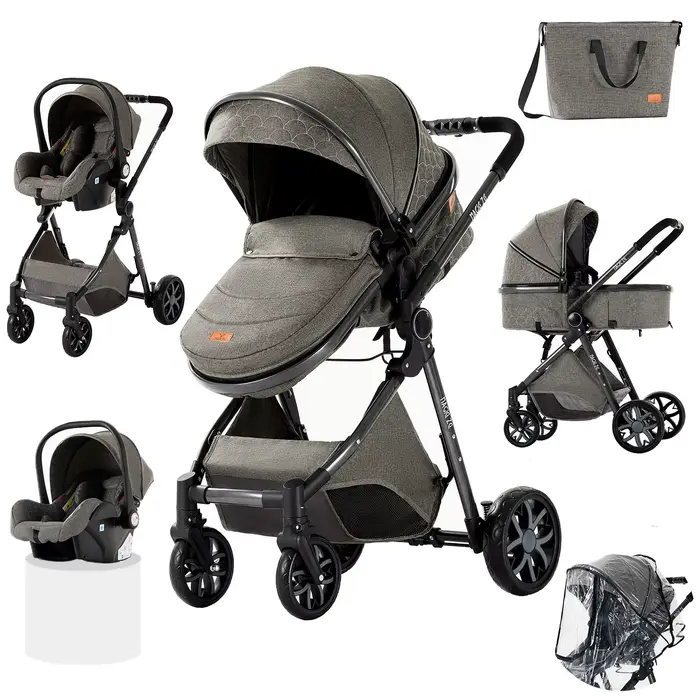 Système de voyage de poussette de bébé 3 en 1 de luxe avec siège auto landau de bébé poussette infan