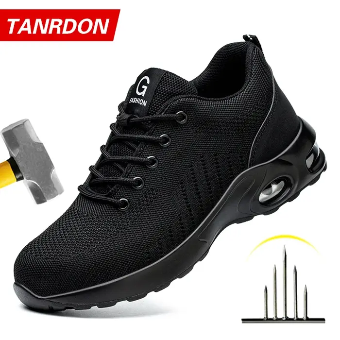 Nouveaux Styles hommes bottes de sécurité avec embout en acier Anti-smash baskets de travail chaussu