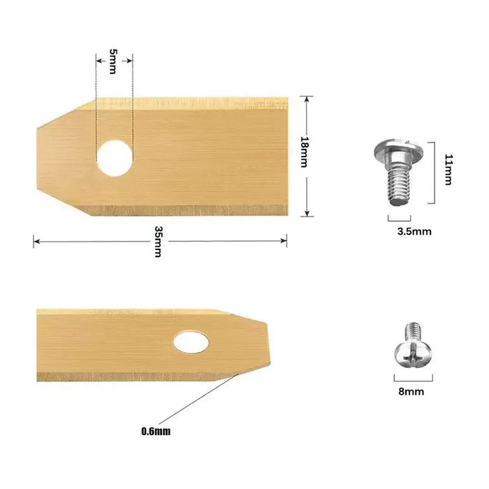 Lame de rechange pour Robot de pelouse, 35x18x0.6mm, argent et or, pour Gardena Husqvarna Automower,