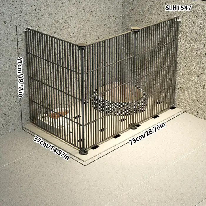 Clôture d'angle pour chien de compagnie, intérieur, auto-assemblé, en fer, en maille noire, pour emp