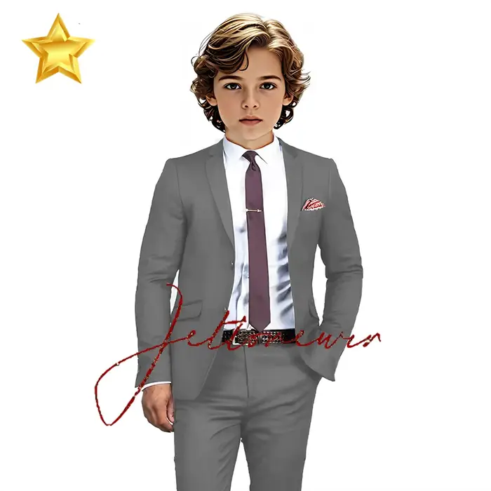 Costume élégant à simple boutonnage pour garçon, coupe formelle, personnalisé, décontracté, pour mar