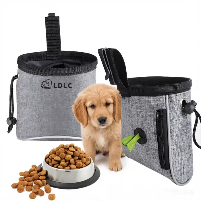 Sac de dressage pour chien avec distributeur intégré de sacs à déjections