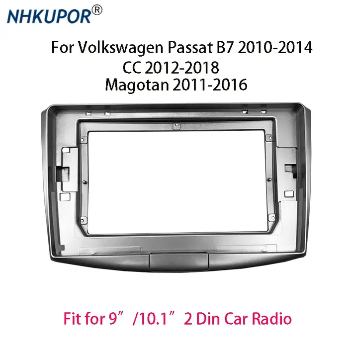 Fascia d'autoradio grand écran pour Volkswagen Passat B7 CC 2010-2018, 2 Din, stéréo automatique, mo