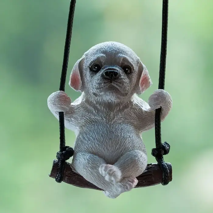 Balançoire créative pour chien, accessoires d'intérieur automobile, décoration bouledogue, pendentif