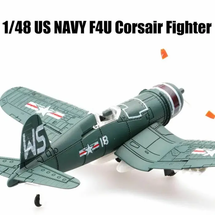 Avion de chasse en plastique, échelle US NAVY F4U Corsair Fighter, modèle d'assemblage, couleur aléa