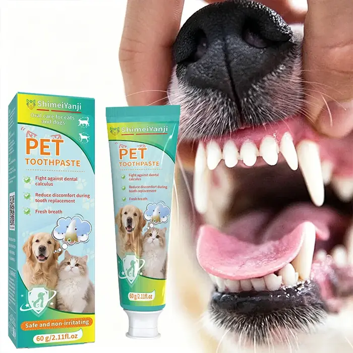 Dentifrice pour animaux de compagnie, formule comestible, contrôle du tartre, rafraîchit l'haleine, 