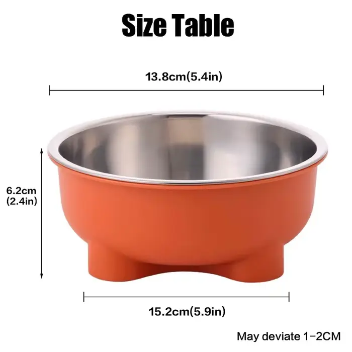 Un bol pour chien de compagnie en acier inoxydable, bol antidérapant à quatre pattes de couleur unie et bol pour chat, facile à nettoyer pour une utilisation intérieure et extérieure