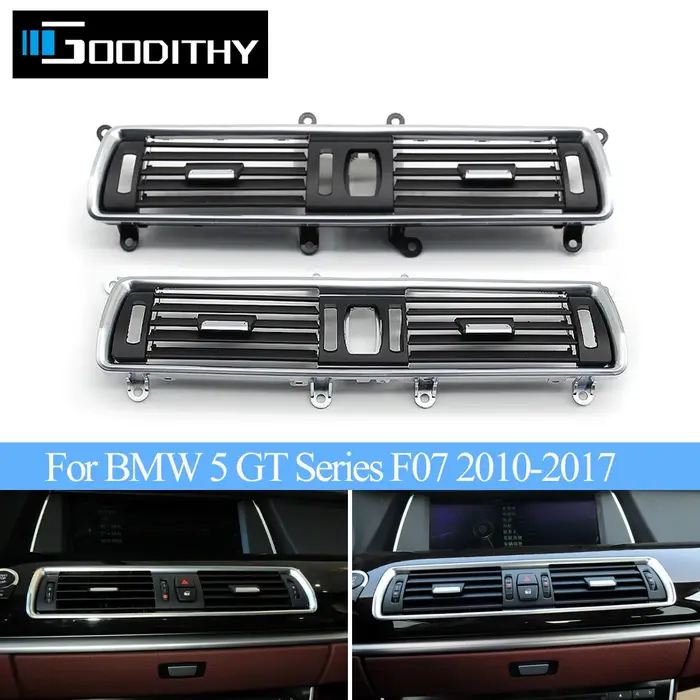 Grille d'aération de climatiseur central chromé pour BMW, console avant, BMW Série 5, F07, 528, 535,