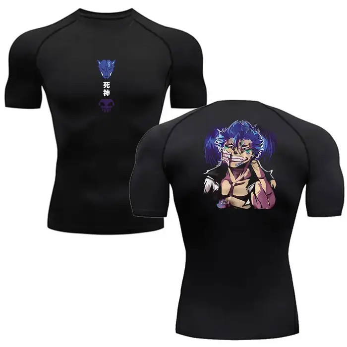 Anime chemise de Compression de blanchiment hommes Fitness Gym Sport course T-Shirt Rashgard hauts T