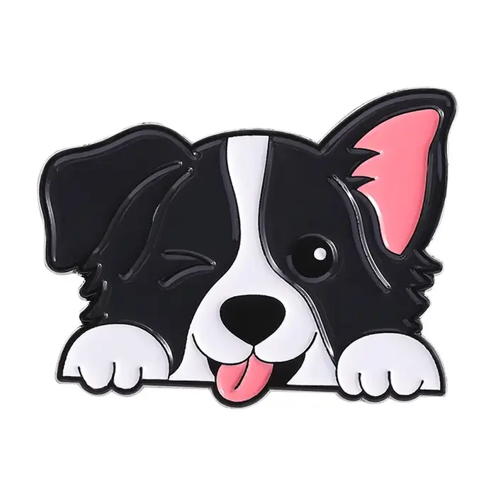 Broches en émail amusantes en forme d'animaux de dessin animé, chien Akita, broches créatives en for