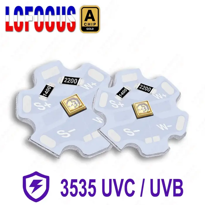 Deep UV Ultraviolet LED UVC 270nm 280nm UVB 300nm 305nm UVA 395nm Puce 3535 7mW 15mW Lampe UV ultrav