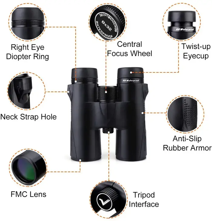 Svbony SV47 – jumelles 10x42 HD, étanches, pour l'observation des oiseaux, pour adultes, lentille FM