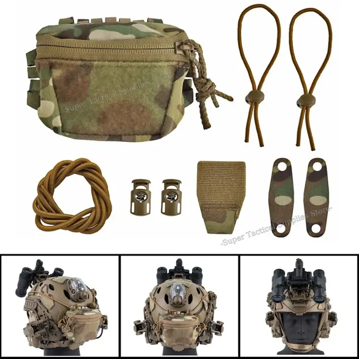 Poche arrière casque tactique rangement batterie contrepoids NVG airsoft chasse équipement MOLLE