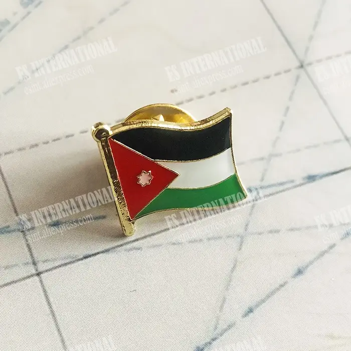 Jordan drapeau National cristal époxy métal émail Badge broche Collection Souvenir cadeaux épinglettes accessoires taille 1.6*1.9 cm