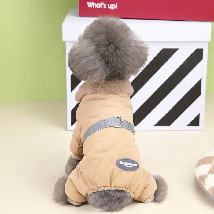 Manteau en coton pour chiot, vêtements pour animaux de compagnie, Teddy, avec anneau de traction, vê