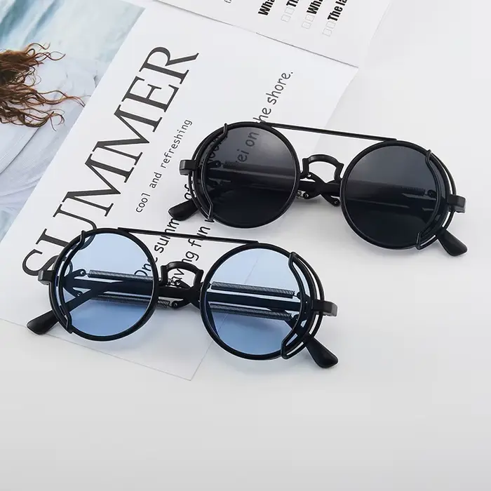 Lunettes de soleil gothiques classiques Steampunk, marque de luxe de styliste, haute qualité pour ho