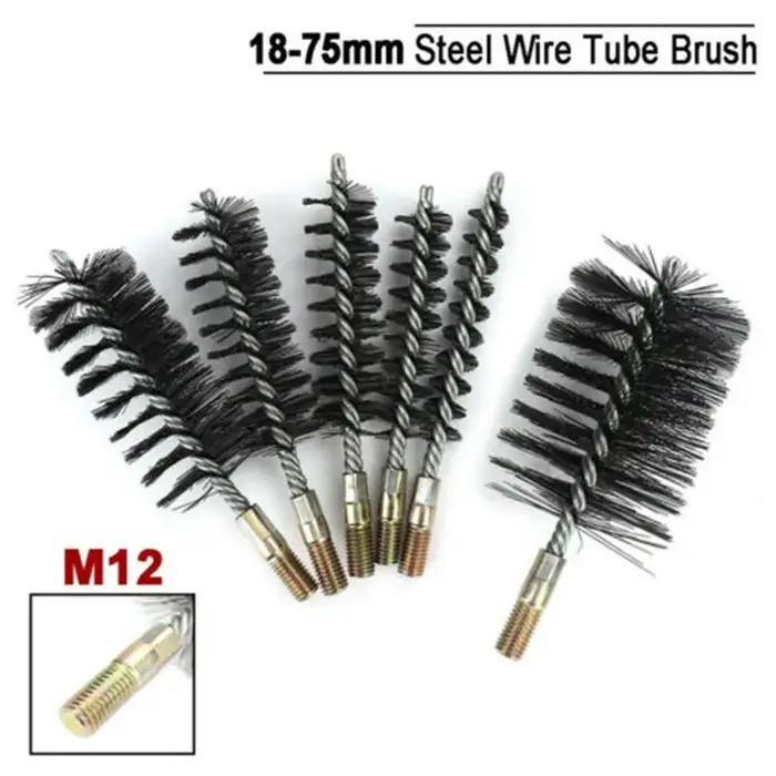 Brosse D.lique Filetée en Acier Inoxydable, Kit de Brosses Métalliques de 18/22/25/32/40/50/65/75mm