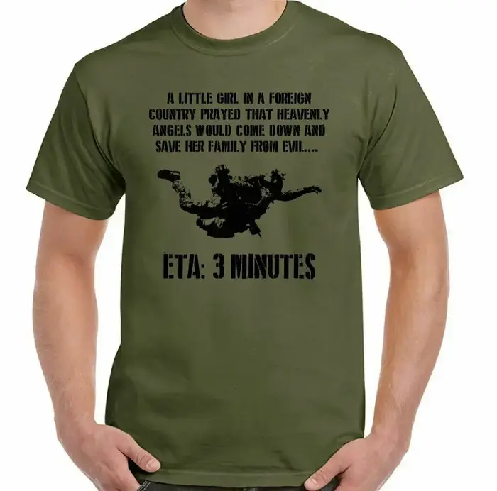 T-shirt du Régiment de Parachute des Forces Spéciales SAS 100% Coton Col Rond d'Été à Manches Courtes