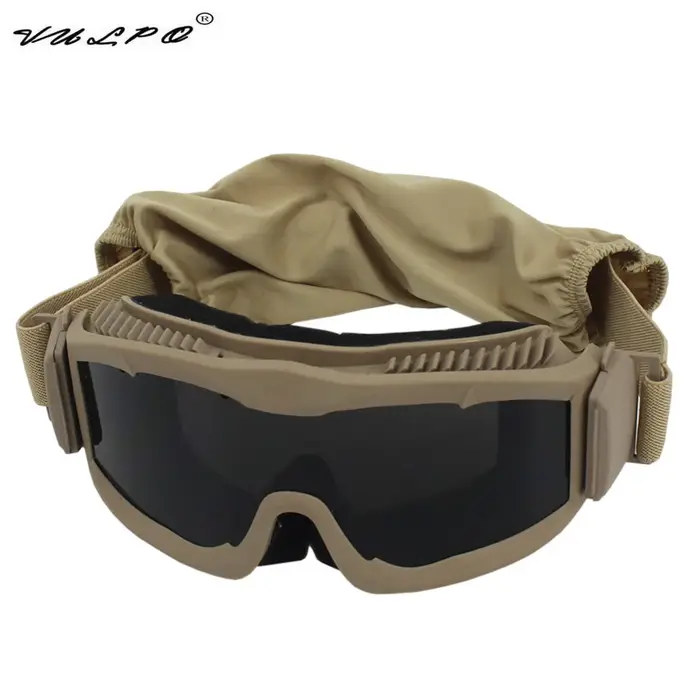 Lunettes tactiques VULPO anti-buée pour paintball et airsoft - Protection vent et impacts sévères