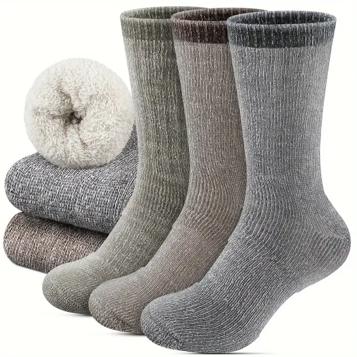 Chaussettes chasse laine épaisses hiver - Bas chauds anti-transpiration randonnée camping chasse - Lot 1 à 3 paires