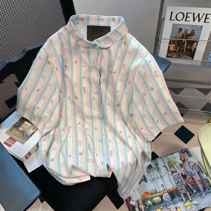 Chemise en mousseline de soie pour femmes, vêtements japonais, chemise respirante, chemisier élégant
