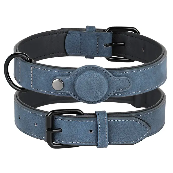 Collier pour chien en cuir PU de haute qualité, étiquette Anti-perte, réglable pour petits et moyens