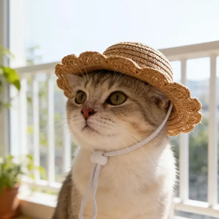 Chapeau de paille pour chien