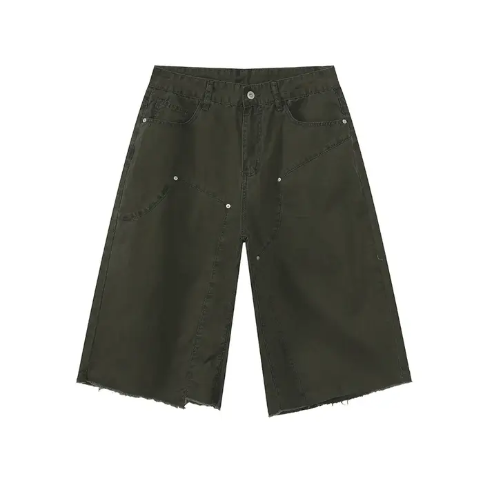 Vêtements pour hommes |   Pantalon décontracté en jean à sept poches, coupe ample et simple, en pur 
