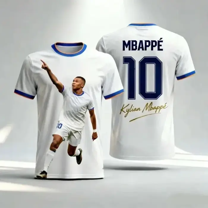 T-shirt football Mbappé N°7 homme imprimé 3D respirant pour sport haute performance été haut décontracté