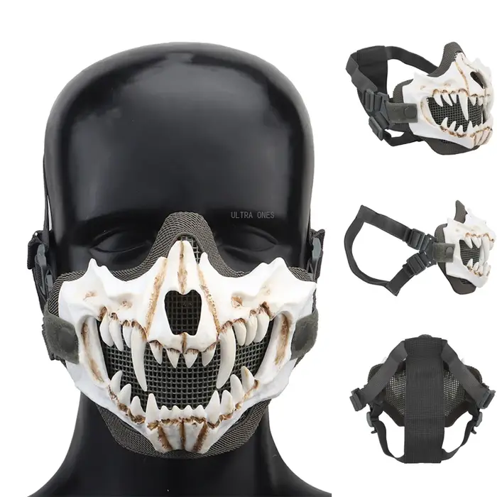 Tactical Half-face Steel Mesh Mask Airsoft Paintball Wargame Protective Masks Sh