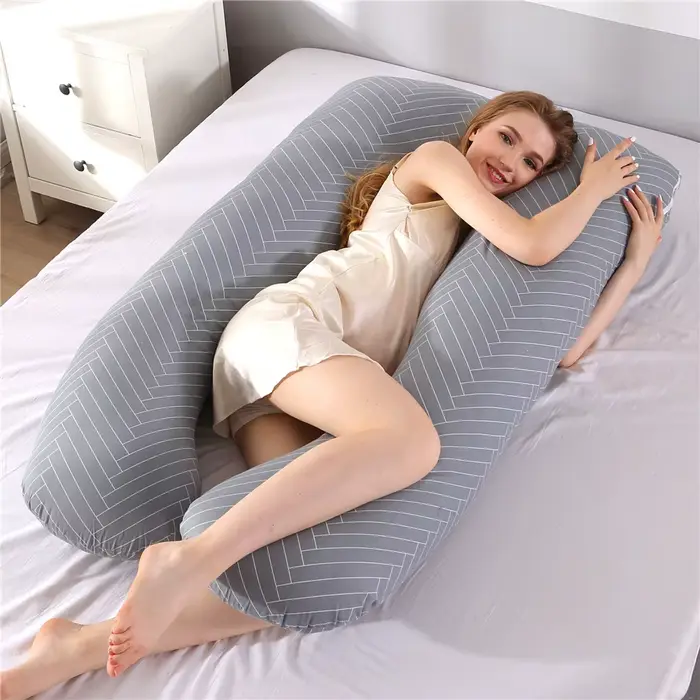 Oreiller de grossesse 130x70cm, oreiller de taille pour femmes enceintes, oreiller d'allaitement, co