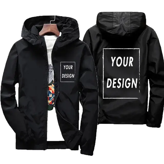Veste d'automne avec Logo de marque personnalisé pour homme, coupe-vent chaud et imperméable, vêteme