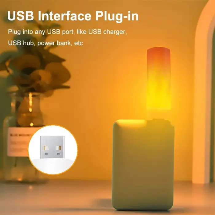 USB LED ampoules de flamme simulée veilleuse USB lampe atmosphère lumière bougie lumières lampe de n