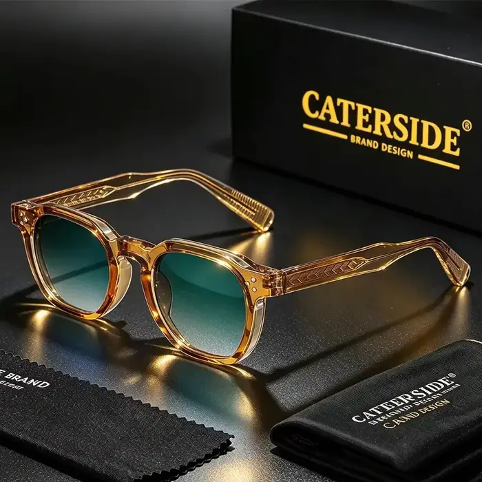 Lunettes de soleil rétro punk Caterside pour hommes monture carrée petite design personnalisé lunettes de soleil pour festival et occasions spéciales