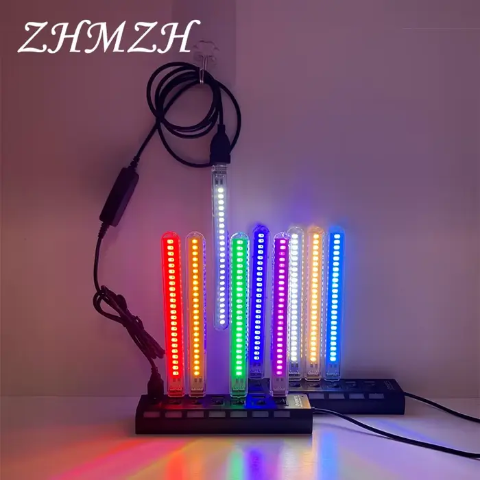 Veilleuse LED USB de Couleur Rouge, Jaune, Blanc, Bleu, Vert, Violet, Rose, Lampe de Nuit pour Strea